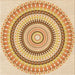 Round Patterned Orange Rug, pat1935org