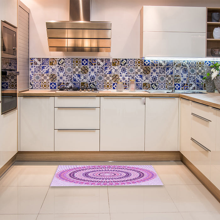 Patterned Blossom Pink Rug in a Kitchen, pat1935pur