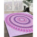 Patterned Blossom Pink Rug in Family Room, pat1935pur