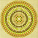 Round Patterned Neon Yellow Rug, pat1935yw