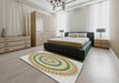 Machine Washable Transitional Dark Almond Brown Rug in a Bedroom, wshpat1935