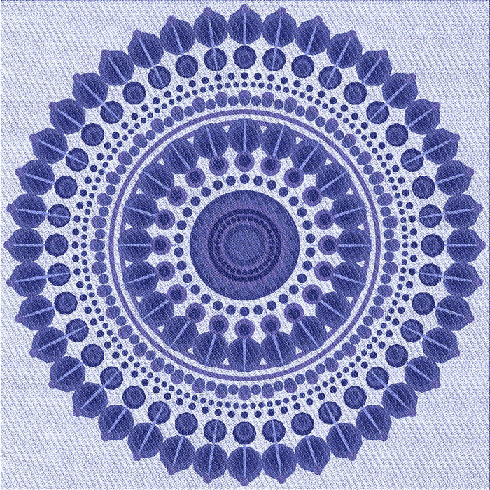 Round Machine Washable Transitional Blue Rug, wshpat1936blu