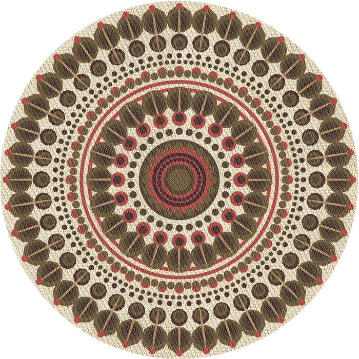 Square Patterned Khaki Gold Rug, pat1936brn