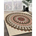 Patterned Khaki Gold Rug in Family Room, pat1936brn