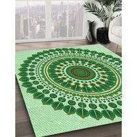 Patterned Light Green Rug, pat1936grn