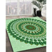 Patterned Light Green Rug in Family Room, pat1936grn