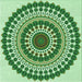 Round Patterned Light Green Rug, pat1936grn