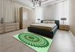 Patterned Light Green Rug in a Bedroom, pat1936grn