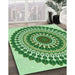 Machine Washable Transitional Light Green Rug in a Family Room, wshpat1936grn