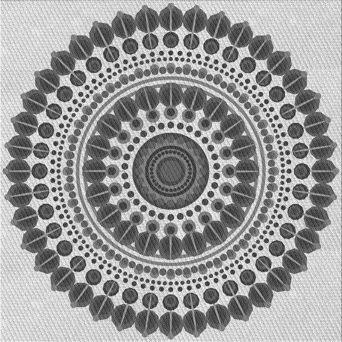 Round Patterned Carbon Gray Rug, pat1936gry