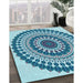 Patterned Blue Rug in Family Room, pat1936lblu