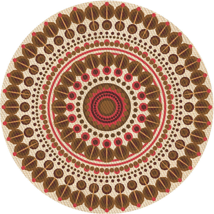 Square Patterned Mahogany Brown Rug, pat1936org