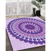 Machine Washable Transitional Blossom Pink Rug in a Family Room, wshpat1936pur