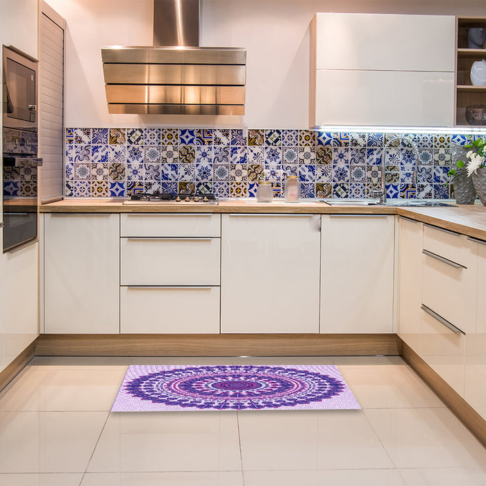 Patterned Blossom Pink Rug in a Kitchen, pat1936pur