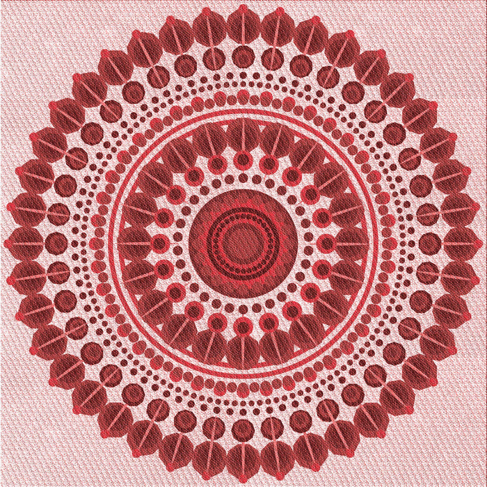 Round Patterned Red Rug, pat1936rd