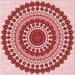 Round Patterned Red Rug, pat1936rd