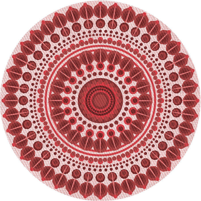 Square Patterned Red Rug, pat1936rd