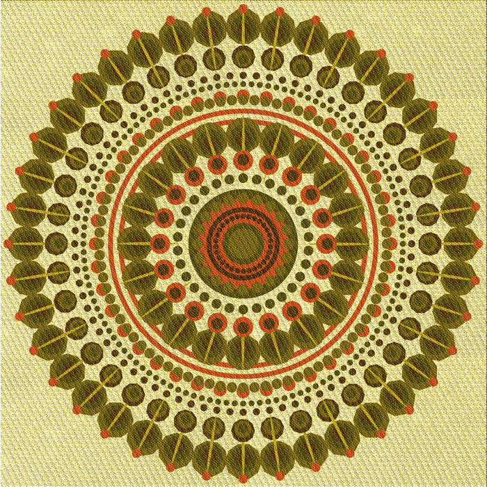 Round Patterned Dark Bronze Brown Rug, pat1936yw