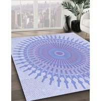 Patterned Sky Blue Rug, pat1937blu