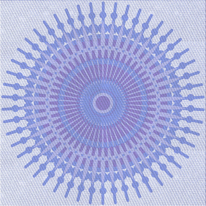 Round Patterned Sky Blue Rug, pat1937blu