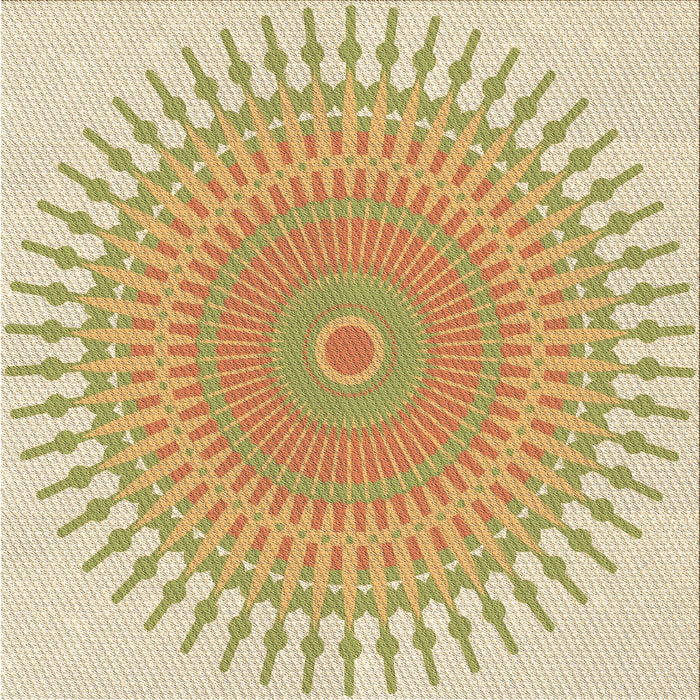 Round Machine Washable Transitional Cinnamon Brown Rug, wshpat1937brn