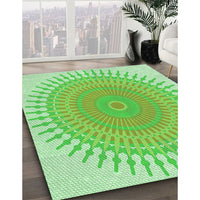 Patterned Green Rug, pat1937grn