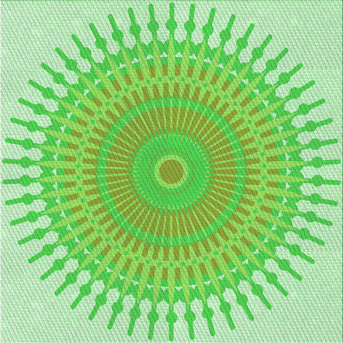 Round Patterned Green Rug, pat1937grn