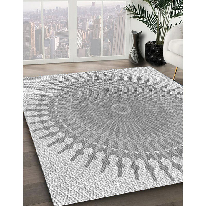 Patterned Gunmetal Gray Rug in Family Room, pat1937gry