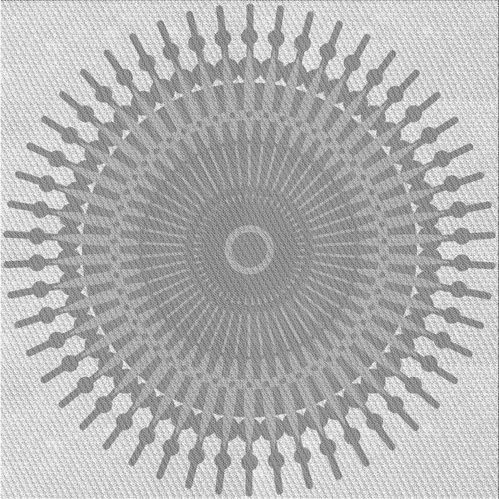 Round Patterned Gunmetal Gray Rug, pat1937gry