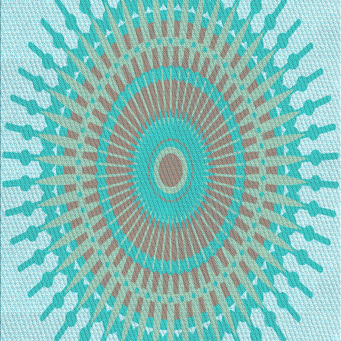 Machine Washable Transitional Medium Aqua Marine Green Rug, wshpat1937lblu