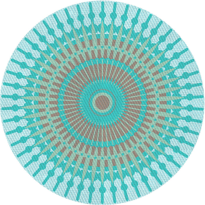 Square Machine Washable Transitional Medium Aqua Marine Green Rug in a Living Room, wshpat1937lblu