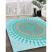 Machine Washable Transitional Medium Aqua Marine Green Rug in a Family Room, wshpat1937lblu