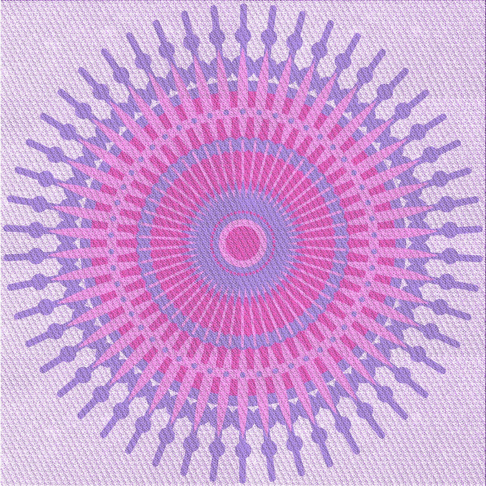 Round Patterned Blossom Pink Rug, pat1937pur