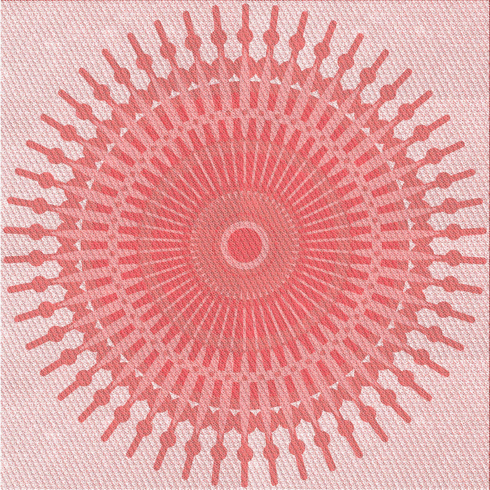 Round Patterned Deep Rose Pink Rug, pat1937rd