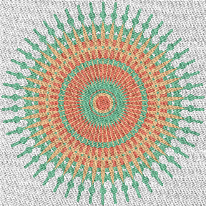 Square Patterned Dark Almond Brown Novelty Rug, pat1937