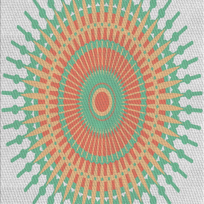 Patterned Dark Almond Brown Novelty Rug, pat1937