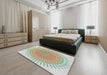 Machine Washable Transitional Dark Almond Brown Rug in a Bedroom, wshpat1937