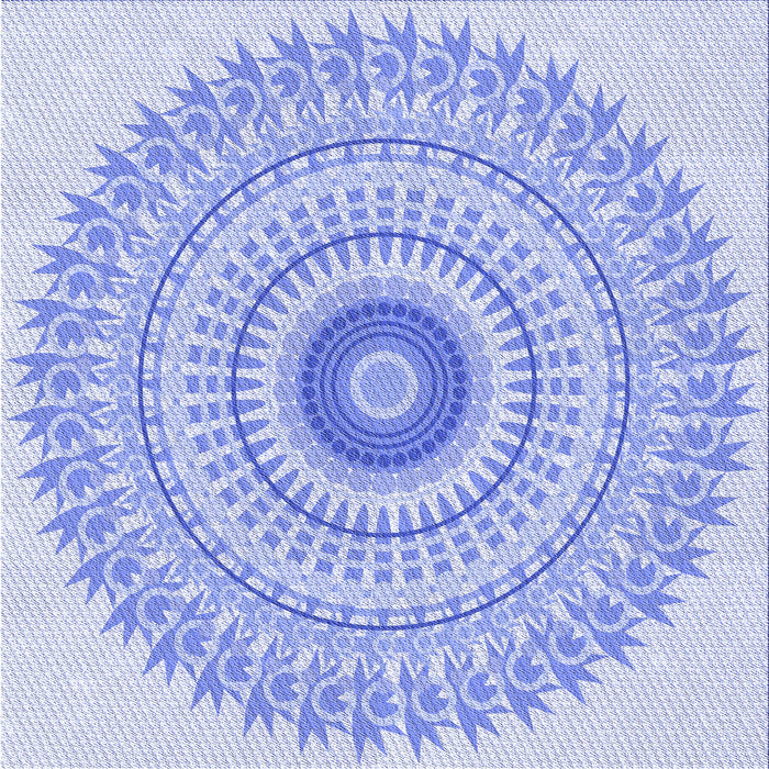 Round Patterned Sky Blue Rug, pat1938blu