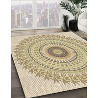 Patterned Khaki Gold Rug, pat1938brn