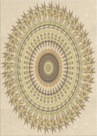 Machine Washable Transitional Khaki Gold Rug, wshpat1938brn