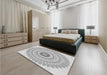 Patterned Gunmetal Gray Rug in a Bedroom, pat1938gry