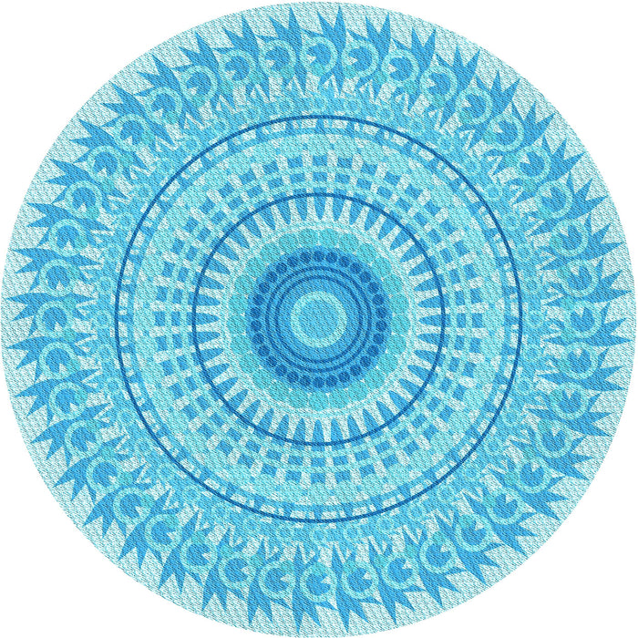 Square Machine Washable Transitional Bright Turquoise Blue Rug in a Living Room, wshpat1938lblu