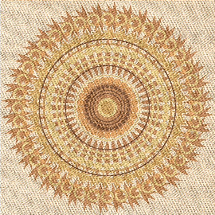 Round Machine Washable Transitional Orange Rug, wshpat1938org