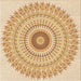 Round Patterned Orange Rug, pat1938org