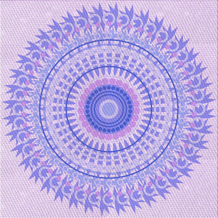 Round Patterned Purple Mimosa Purple Rug, pat1938pur
