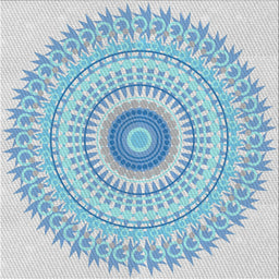 Square Patterned Blue Novelty Rug, pat1938
