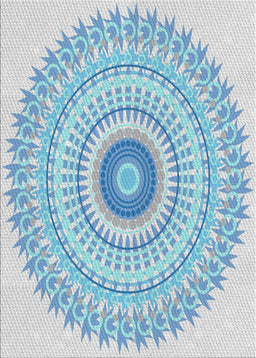 Patterned Blue Novelty Rug, pat1938
