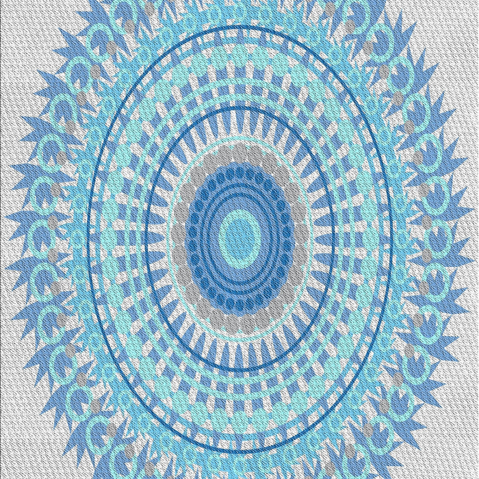 Patterned Blue Novelty Rug, pat1938