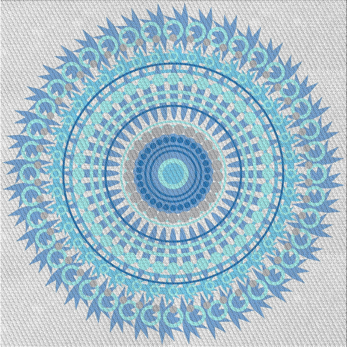 Sideview of Machine Washable Transitional Blue Rug, wshpat1938