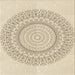 Round Patterned Moccasin Beige Rug, pat1939brn